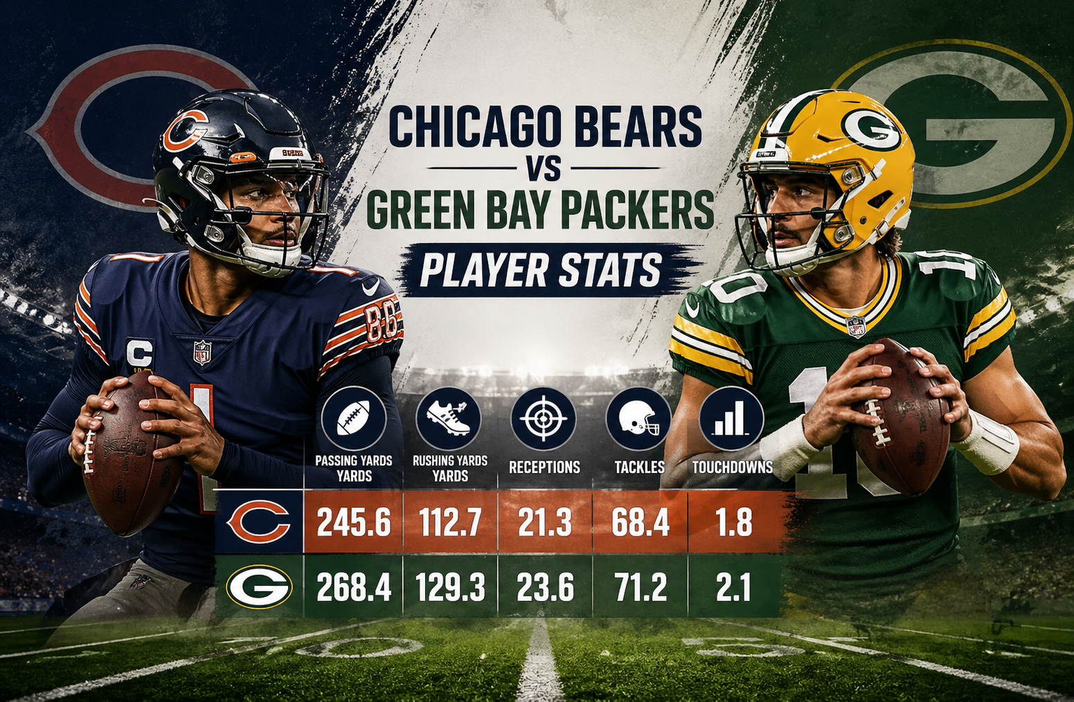 Chicago Bears vs Green Bay Packers Player Stats