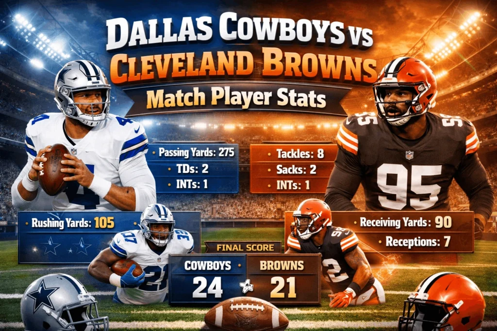 Dallas Cowboys vs Cleveland Browns Match Player Stats