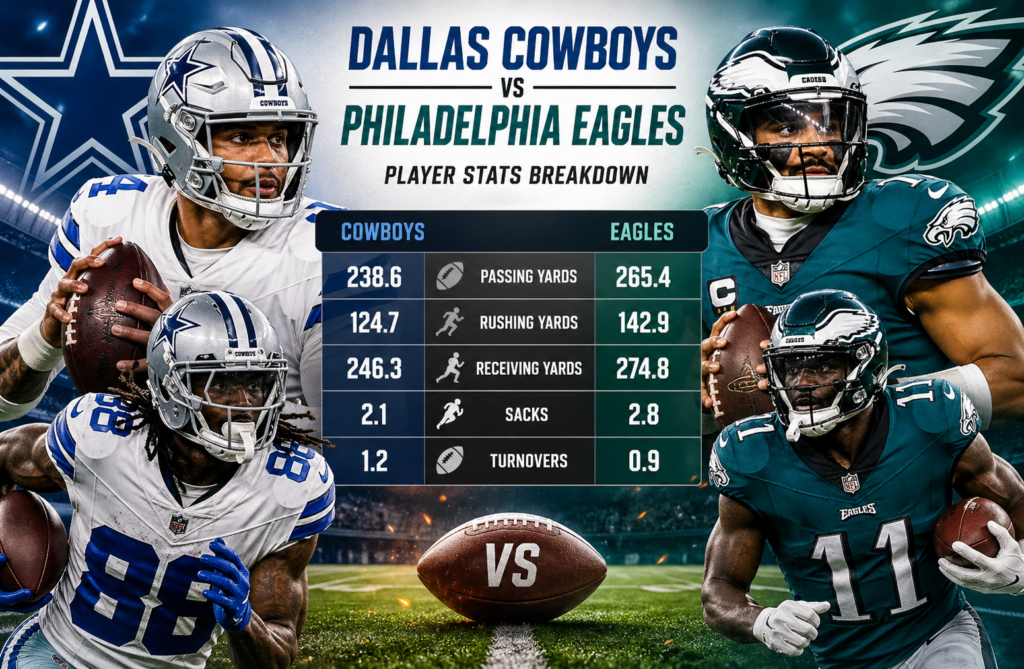 Dallas Cowboys vs Philadelphia Eagles Match Player Stats