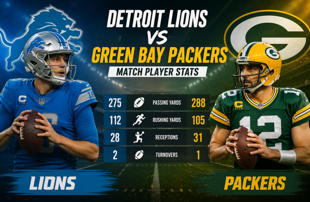Detroit Lions vs Green Bay Packers Match Player Stats