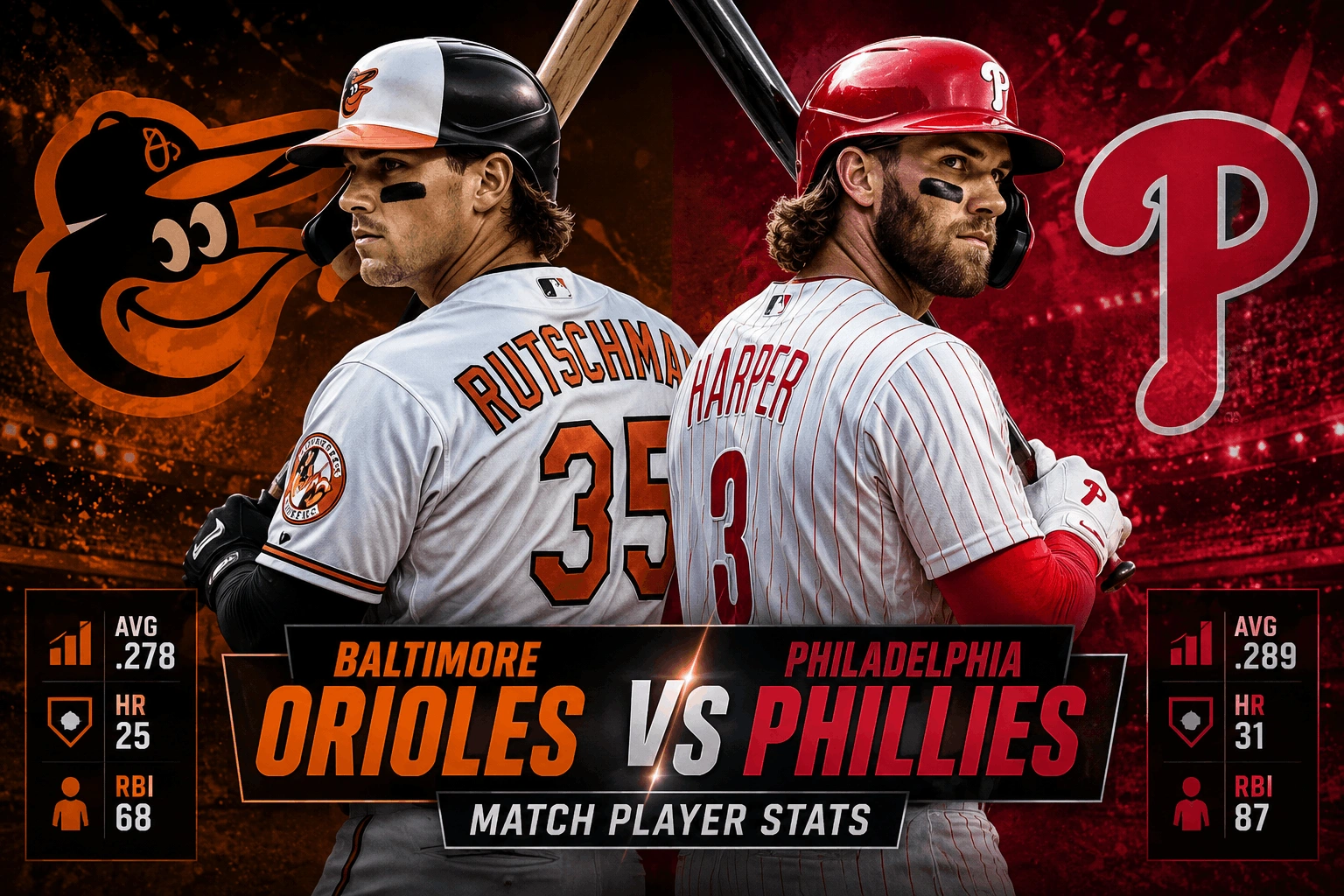 Baltimore Orioles vs Phillies Match Player Stats