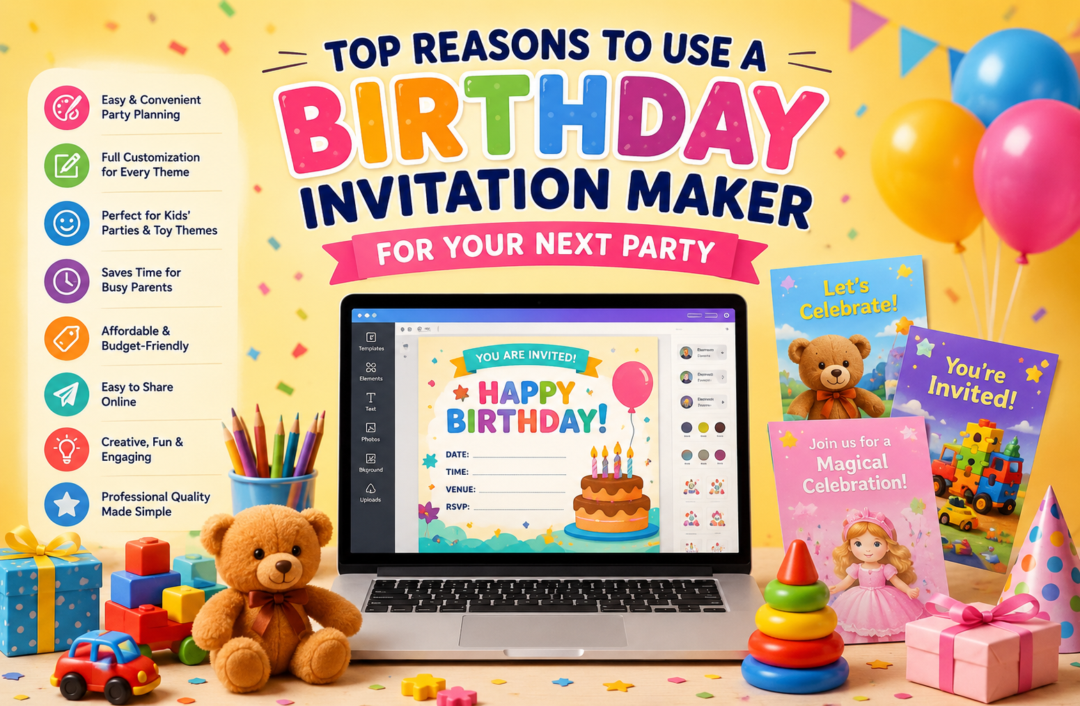 Top Reasons to Use a Birthday Invitation Maker for Your Next Party