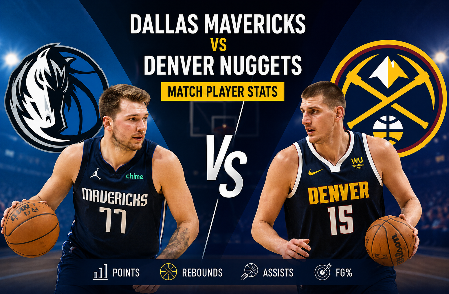 Dallas Mavericks vs Denver Nuggets Match Player Stats
