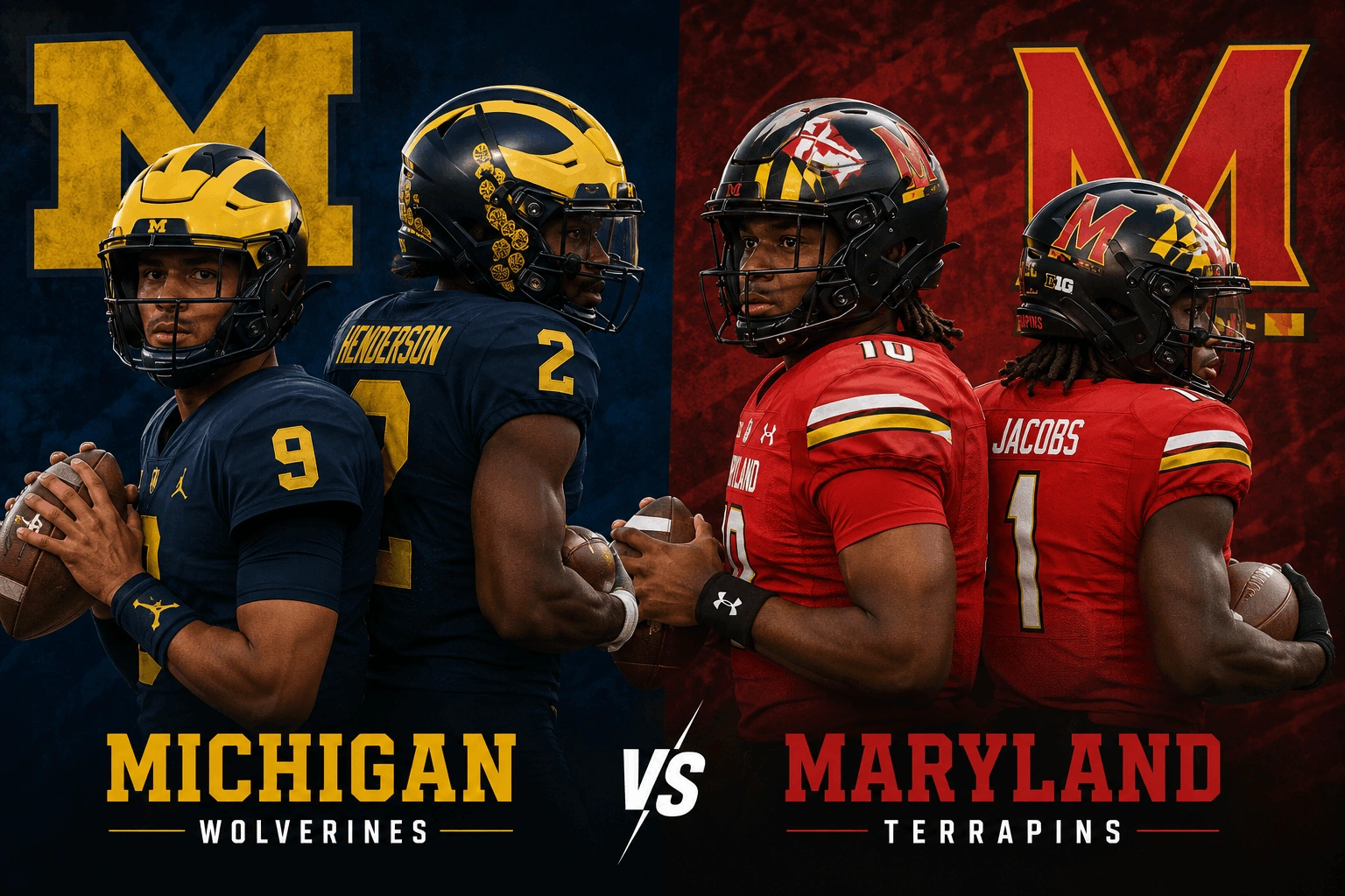 Michigan Wolverines Football vs Maryland Terrapins Football Match Player Stats