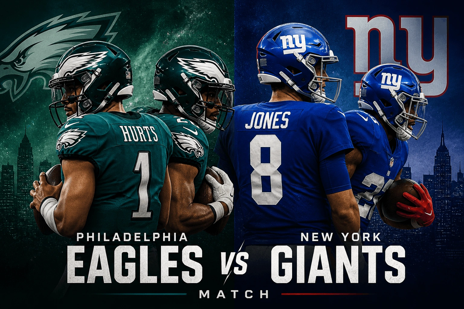 Philadelphia Eagles vs New York Giants Match Player Stats