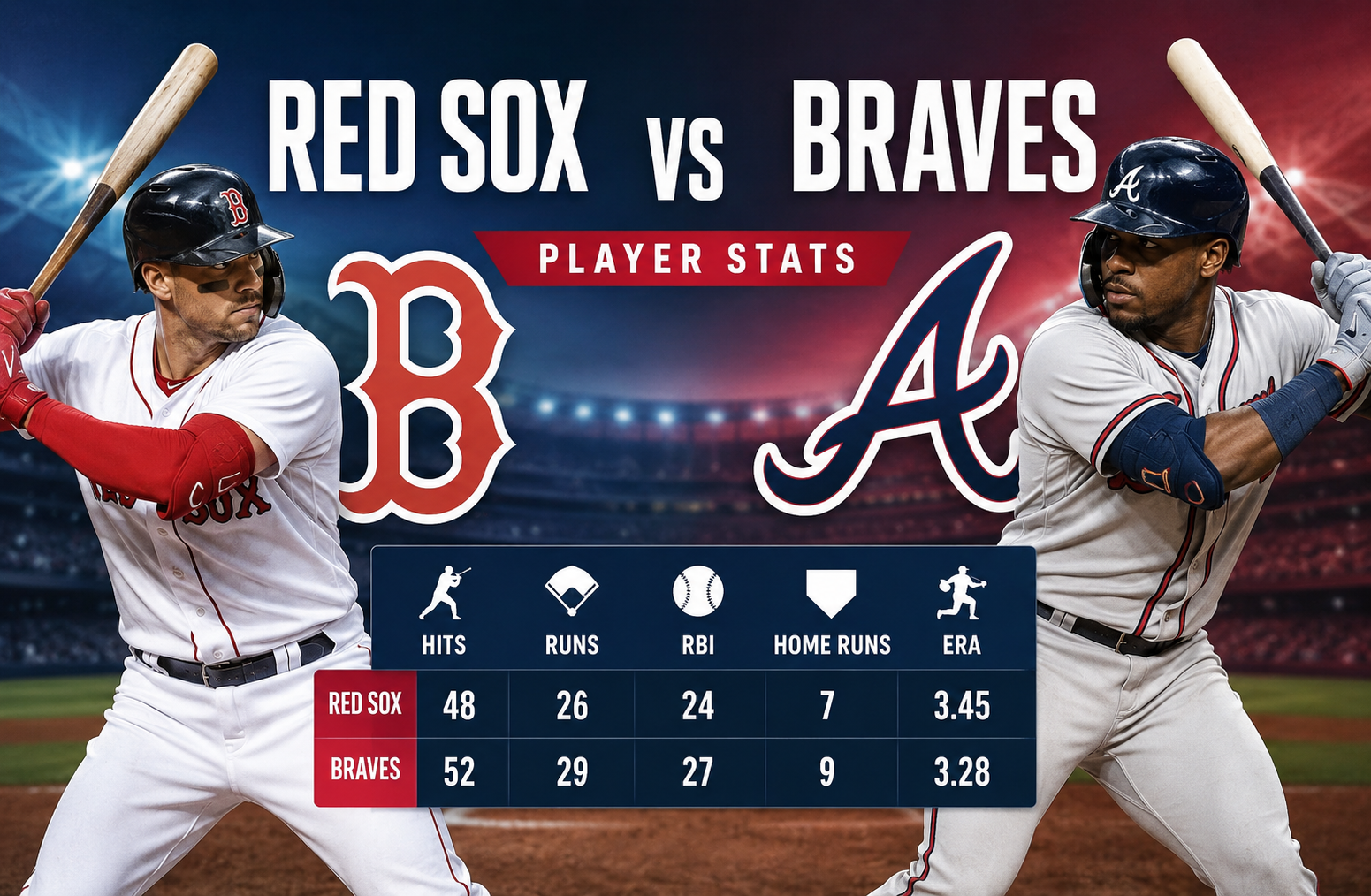 Red Sox vs Braves Player Stats Analysis