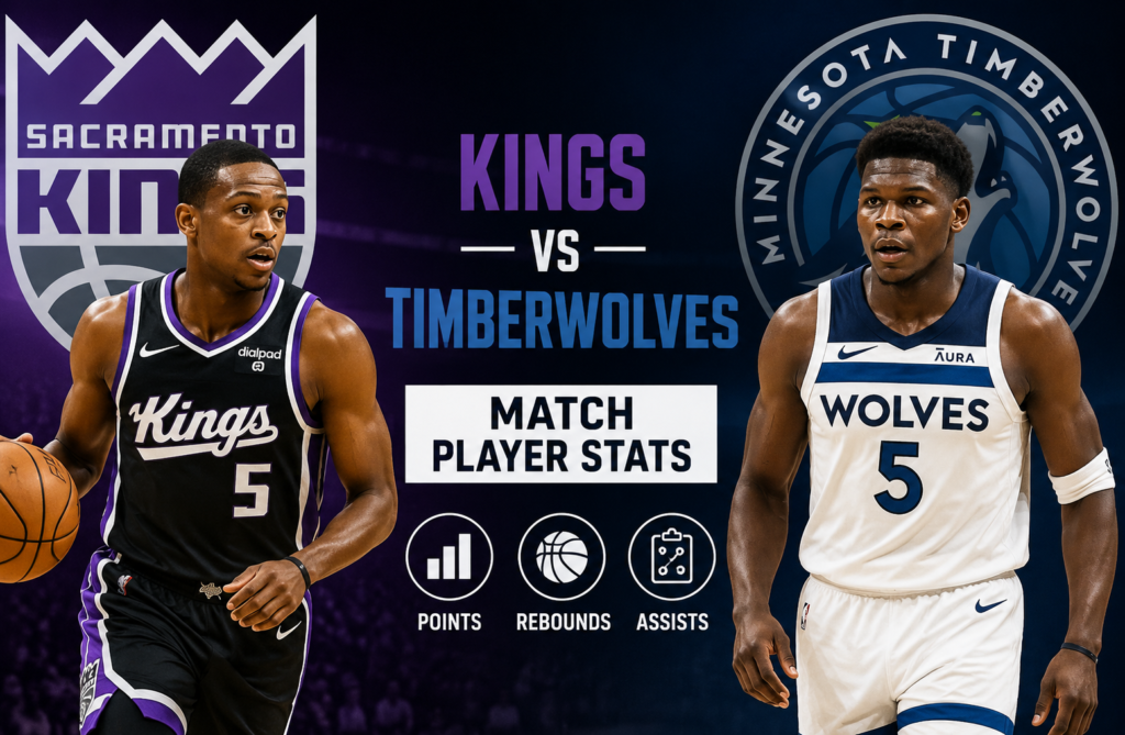 Sacramento Kings vs Timberwolves Match Player Stats