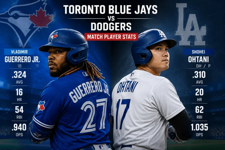 Toronto Blue Jays vs Dodgers Match Player Stats