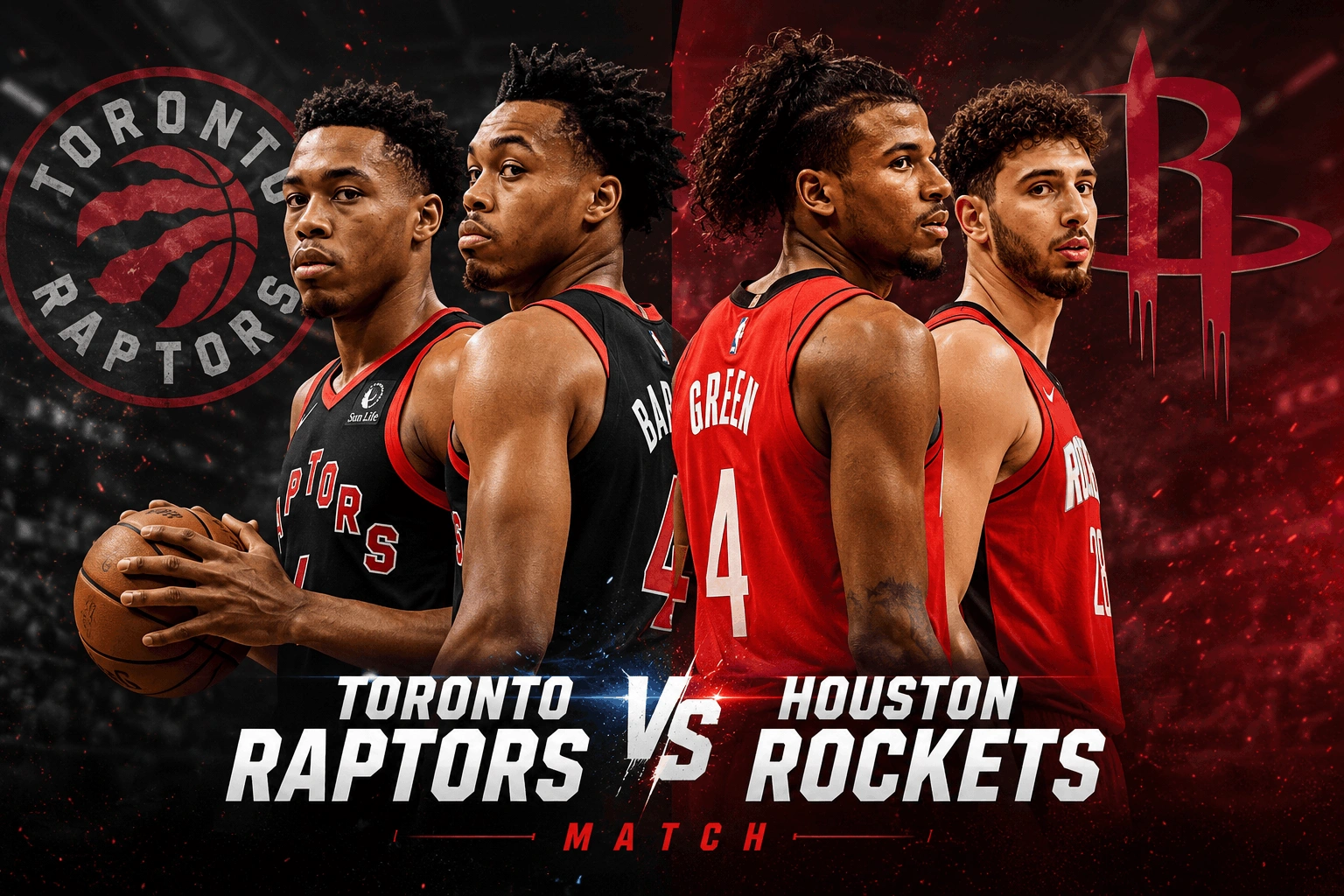 Toronto Raptors vs Houston Rockets Match Player Stats