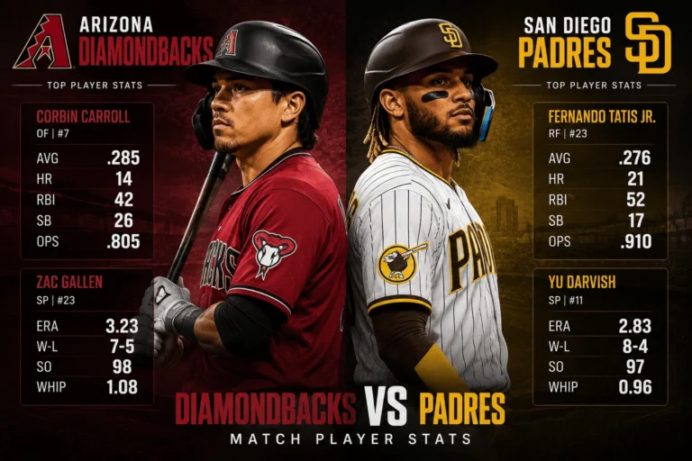 diamondbacks vs padres match player stats