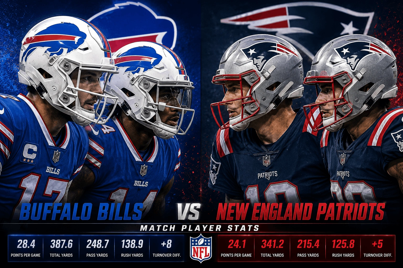 Buffalo Bills vs New England Patriots Match Player Stats