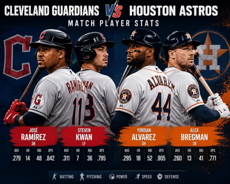 Cleveland Guardians vs Houston Astros Match Player Stats