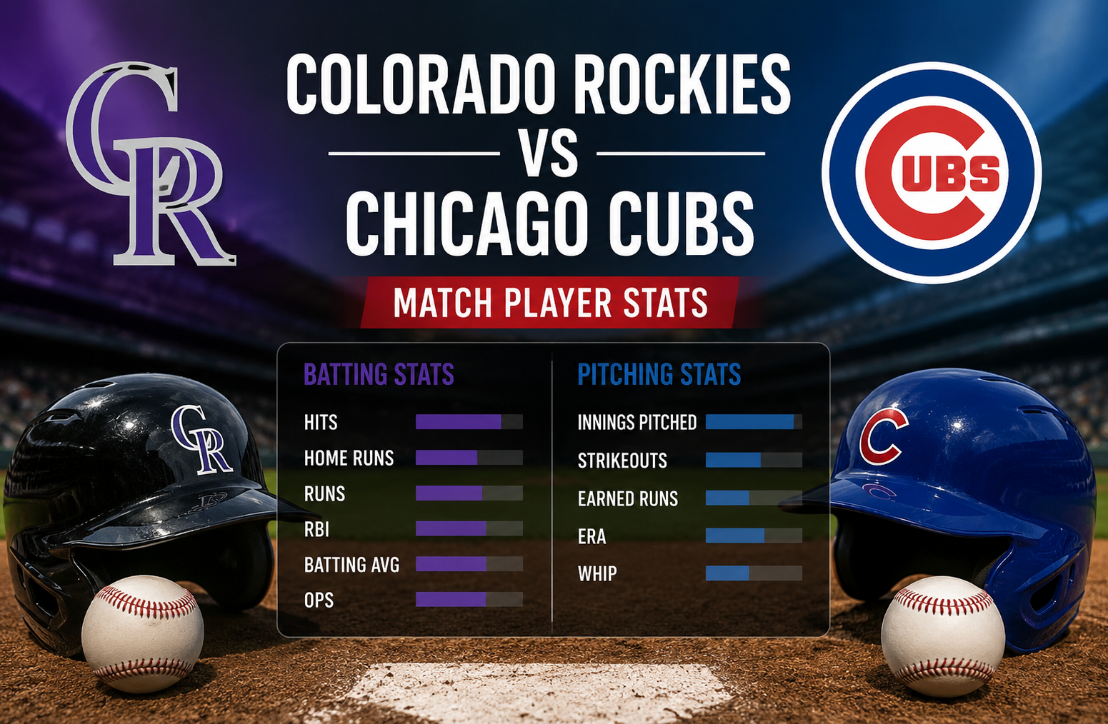 Colorado Rockies vs Chicago Cubs Match Player Stats