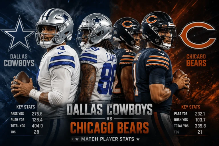 Dallas Cowboys vs Chicago Bears Match Player Stats
