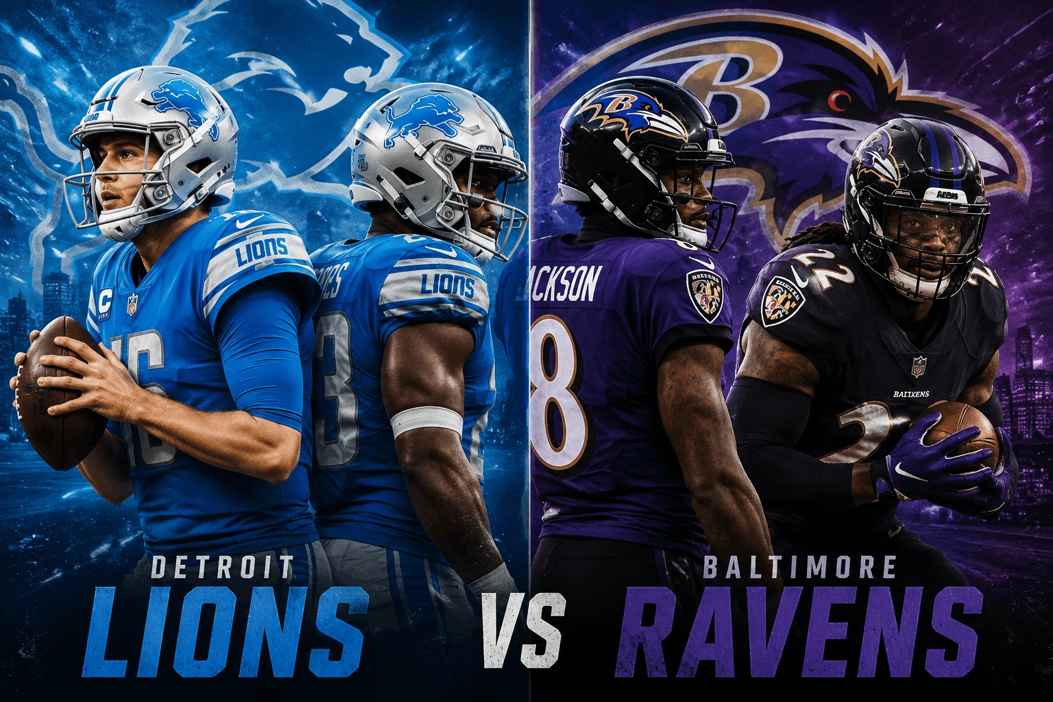 Detroit Lions vs Baltimore Ravens Match Player Stats