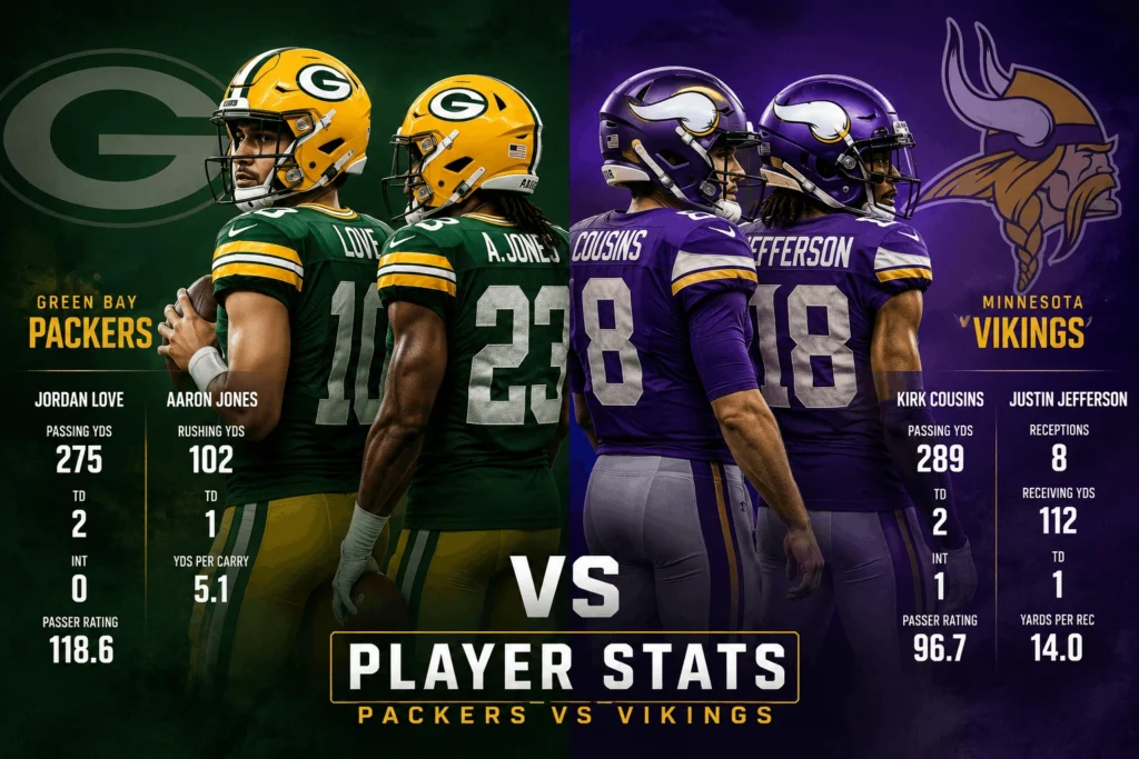 Green Bay Packers vs Minnesota Vikings Match Player Stats