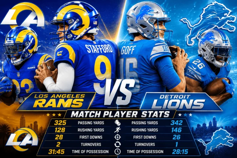 Los Angeles Rams vs Detroit Lions Match Player Stats