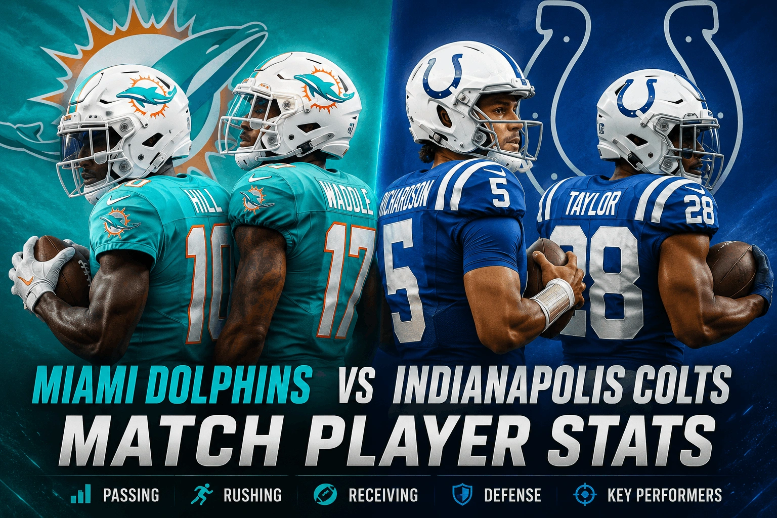 Miami Dolphins vs Indianapolis Colts Match Player Stats