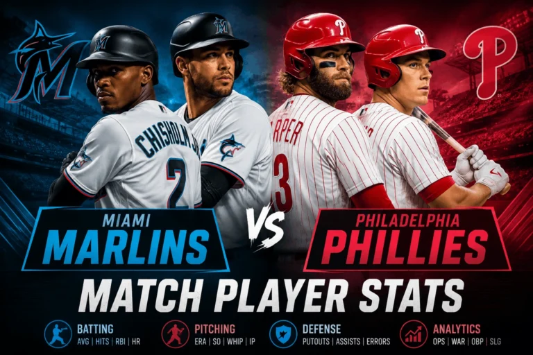 Miami Marlins vs Philadelphia Phillies Match Player Stats