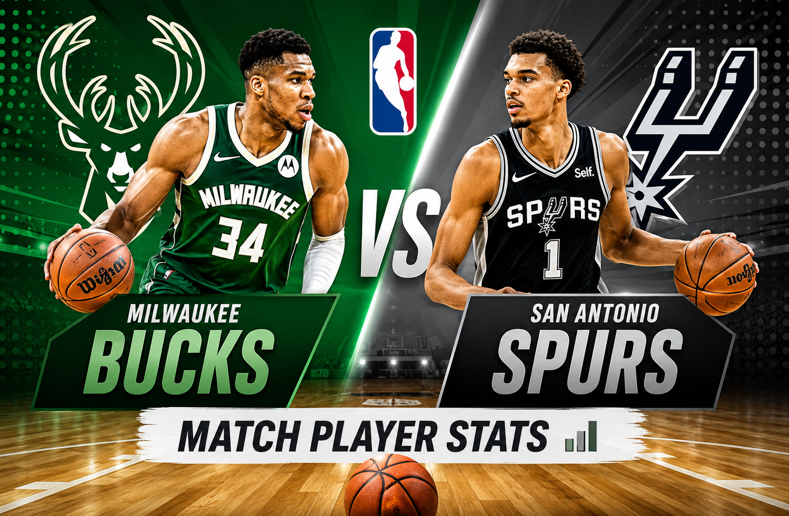 Milwaukee Bucks vs San Antonio Spurs Match Player Stats