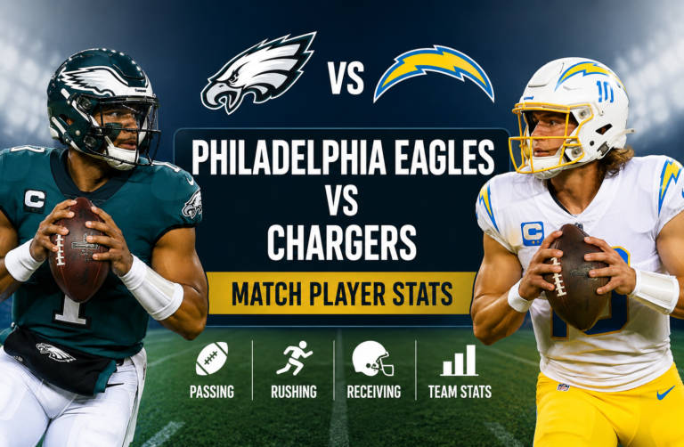 Philadelphia Eagles vs Chargers Match Player Stats