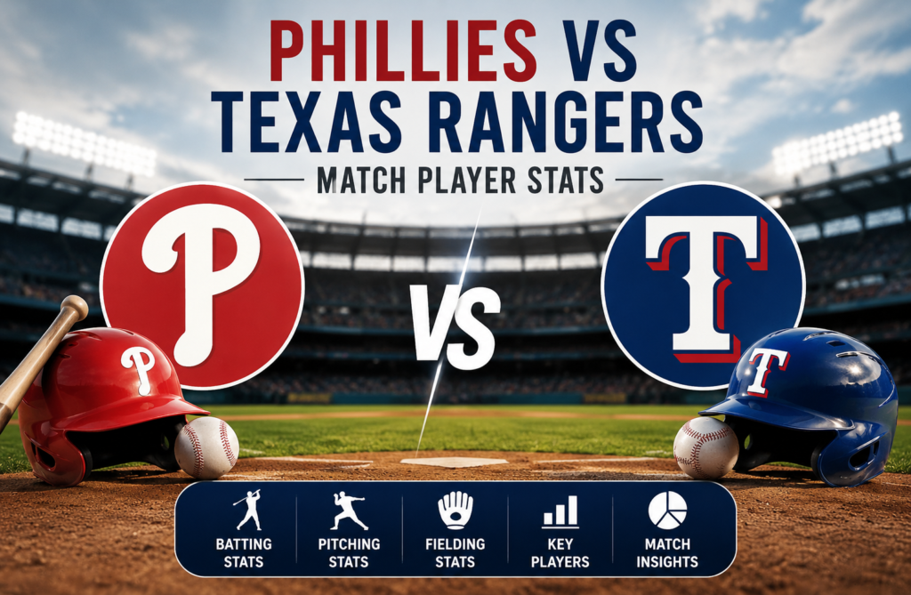 Phillies Vs Texas Rangers Match Player Stats