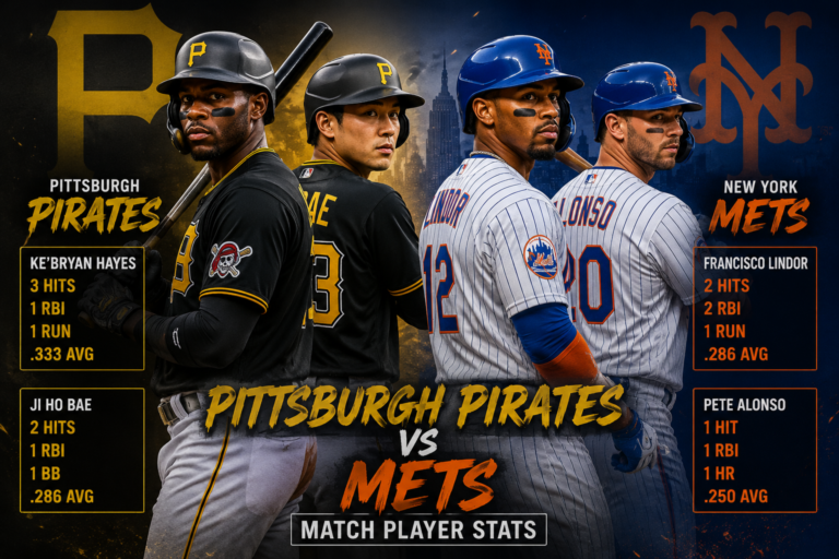 Pittsburgh Pirates Vs Mets Match Player Stats