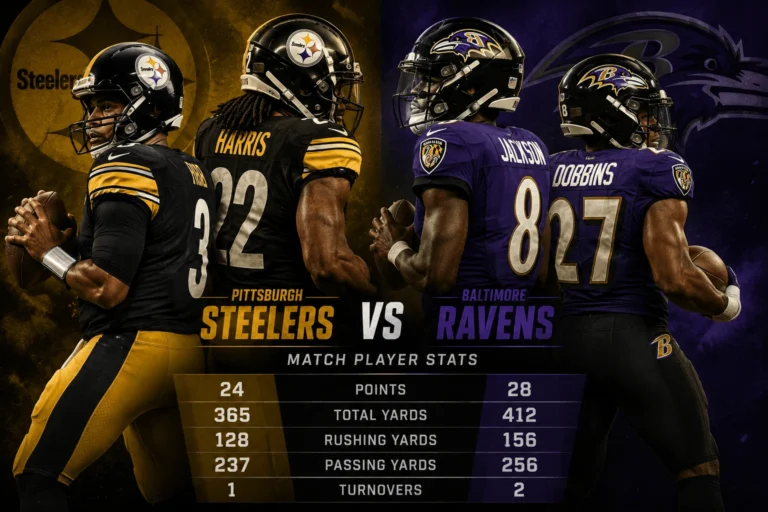 Pittsburgh Steelers vs Baltimore Ravens Match Player Stats