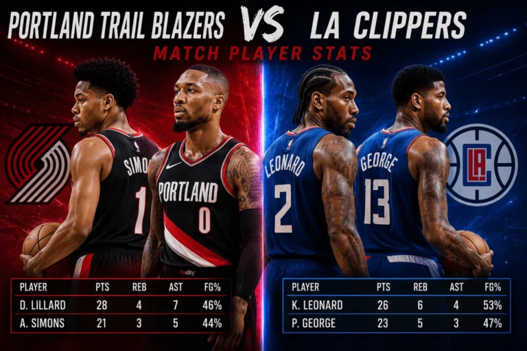 Portland Trail Blazers Vs La Clippers Match Player Stats