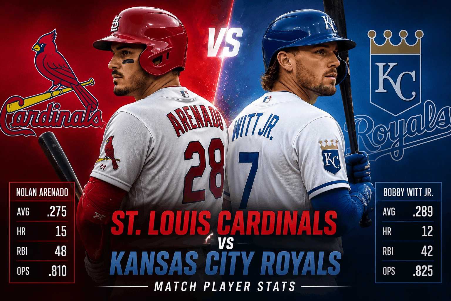 St. Louis Cardinals vs Kansas City Royals Match Player Stats