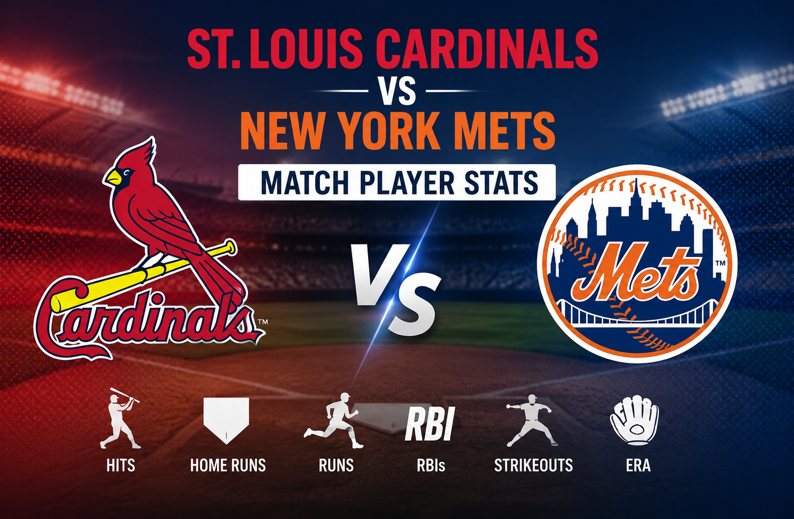 St. Louis Cardinals vs New York Mets Match Player Stats